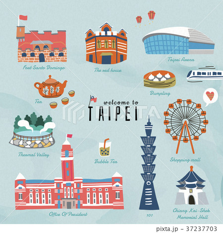 Lovely Taiwan travel symbols 37237703