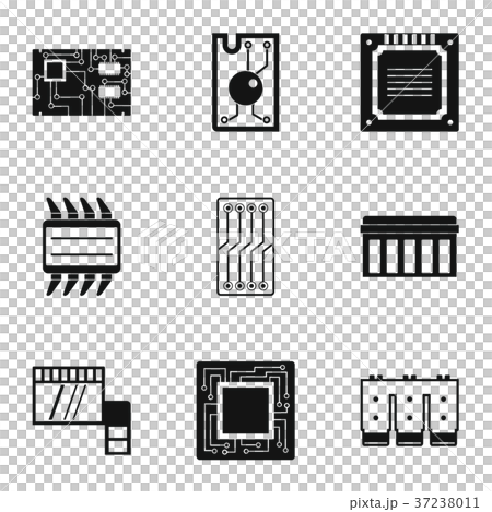 Processor icons set, simple style - Stock Illustration [37238011] - PIXTA