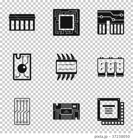 Transistor icons set, simple style - Stock Illustration [37238050] - PIXTA