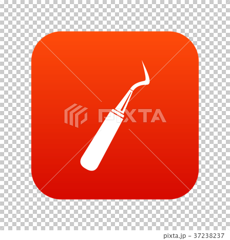 Dental probe icon digital red 37238237
