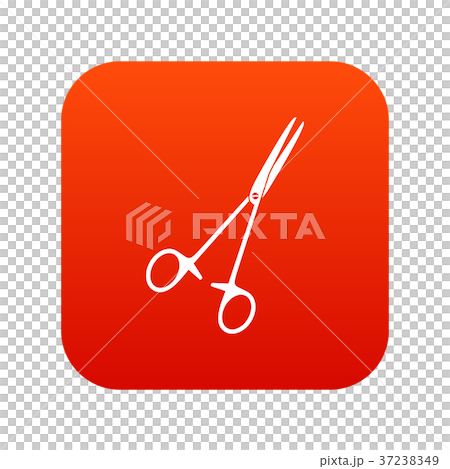 Medical clamp scissors icon digital red 37238349