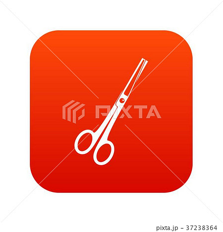 Steel scissors icon digital red Steel scissors icon digital red 37238364