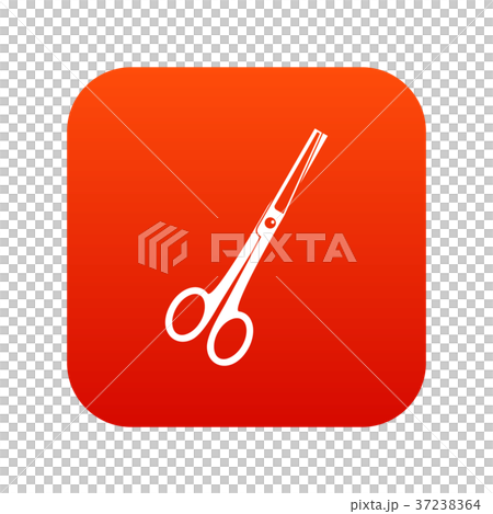 Steel scissors icon digital red 37238364