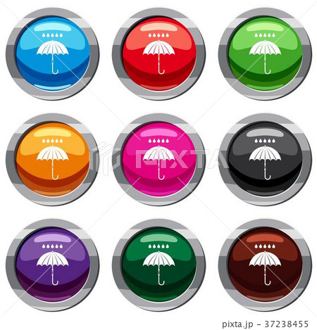 Umbrella and rain drops set 9 collection Umbrella and rain drops set 9 collection 37238455