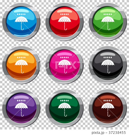 Umbrella and rain drops set 9 collection 37238455