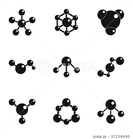Chemical connection icons set, simple style 37238490
