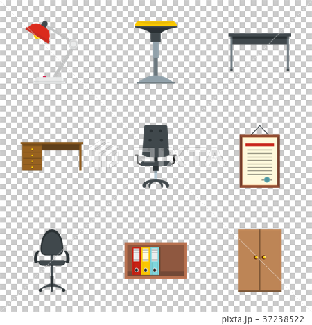 Cabinet furniture icons set, flat style Cabinet furniture icons set, flat style 37238522