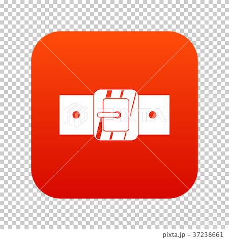 Square belt buckle icon digital red 37238661