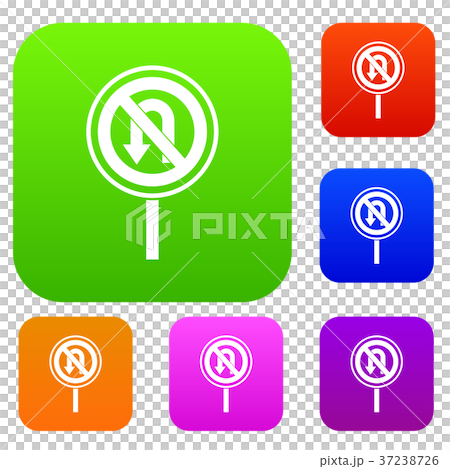 No U turn road sign set collection No U turn road sign set collection 37238726