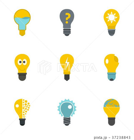 Bulb icons set, flat style Bulb icons set, flat style 37238843