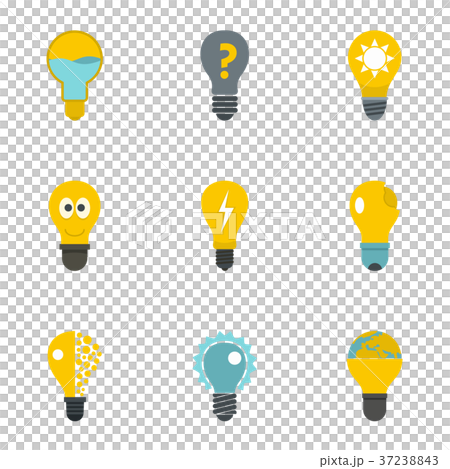 Bulb icons set, flat style Bulb icons set, flat style 37238843