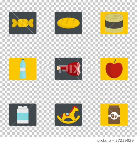 Food icons set, flat style 37239029