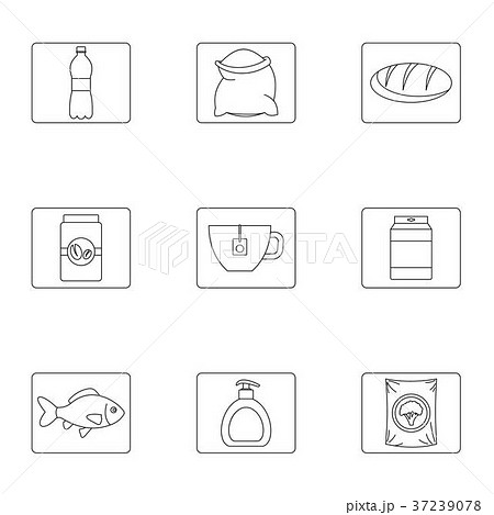 Eating icons set, outline style 37239078