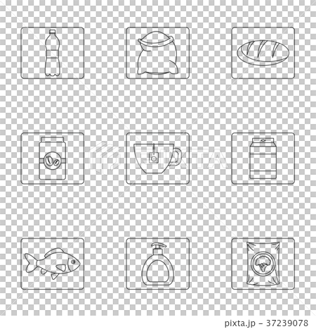 Eating icons set, outline style 37239078