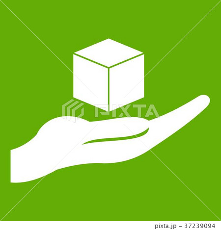 Cube 3d model icon green 37239094