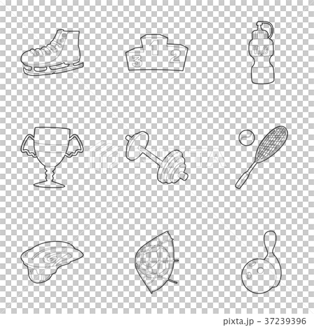 Sport icons set, outline style Sport icons set, outline style 37239396