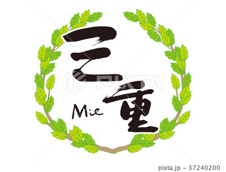 三重　筆文字　青葉　フレーム 37240200