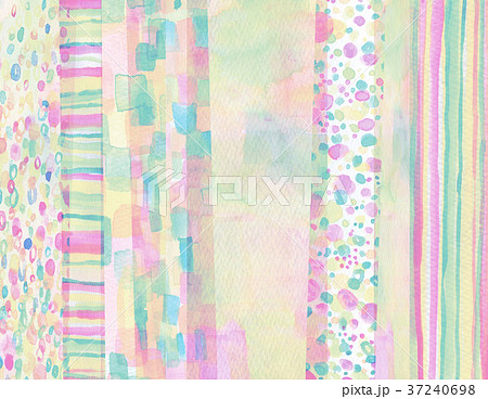 水彩　コラージュ　背景素材 37240698