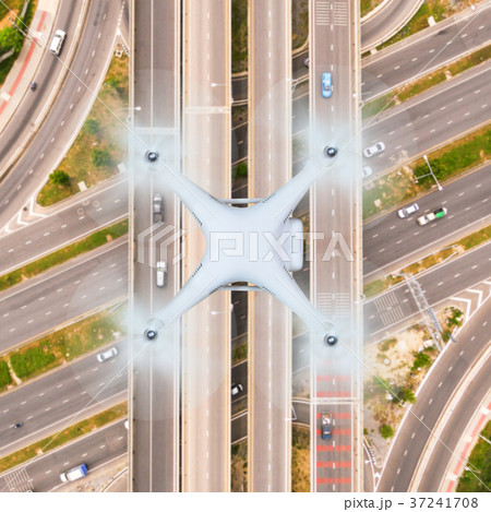 Top view of drone flying 37241708