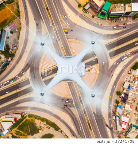 Top view of drone flying 37241709