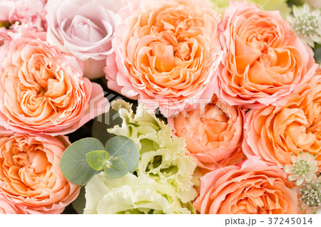 beautiful bouquet of mixed flowers in a vase on 37245014