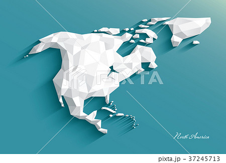 Map of North America. polygonal style.