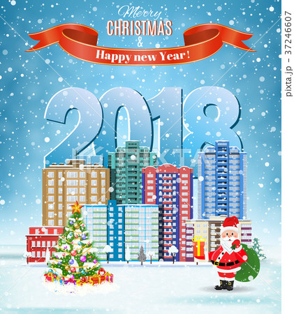 Christmas winter city street Christmas winter city street 37246607
