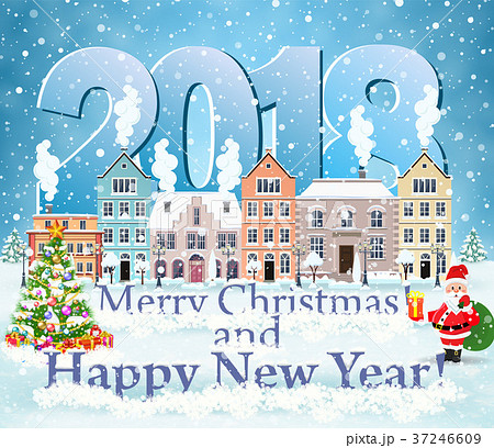 Christmas winter city street Christmas winter city street 37246609
