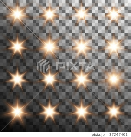 Set of warm light flash glow isolated on 37247401