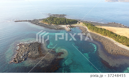 空撮　波戸岬（冬の玄界灘）　 37248455