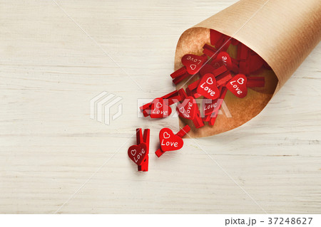 Lovers day background with red clothespins in Lovers day background with red clothespins in 37248627