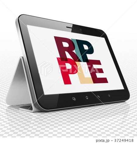 Cryptocurrency concept: Tablet Computer with 37249418