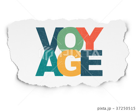 Vacation concept: Voyage on Torn Paper background 37250515