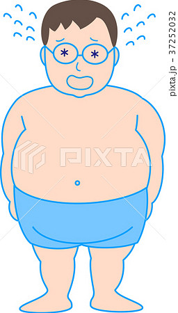 メタボの男性のイラスト素材