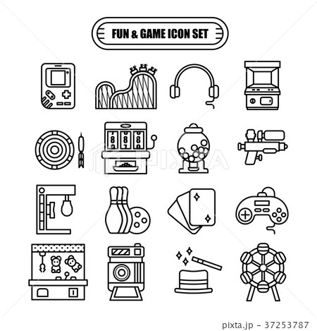 Fun and Game Line Design Icon Set Fun and Game Line Design Icon Set 37253787