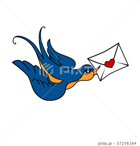 Valentines Day card. Old school tattoo style. 37256164