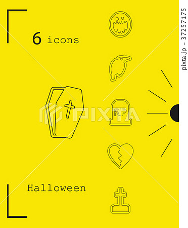 Collection of 6 halloween icons. Vector Collection of 6 halloween icons. Vector 37257175
