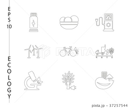 Green, Ecology and environment icon set in vector 37257544