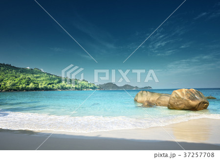 sunset on the beach, Mahe island, Seychelles sunset on the beach, Mahe island, Seychelles 37257708