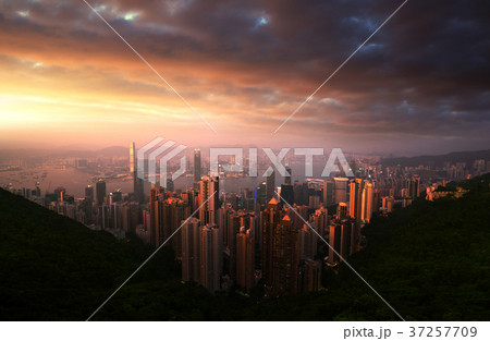 Victoria Harbor from Victoria Peak in Hong Kong Victoria Harbor from Victoria Peak in Hong Kong 37257709