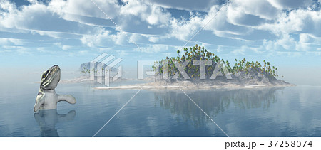 Island and the prehistoric crocodile Dakosaurus 37258074