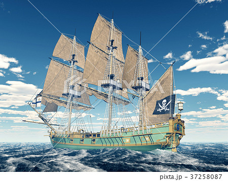 Pirate ship of the 18th century 37258087