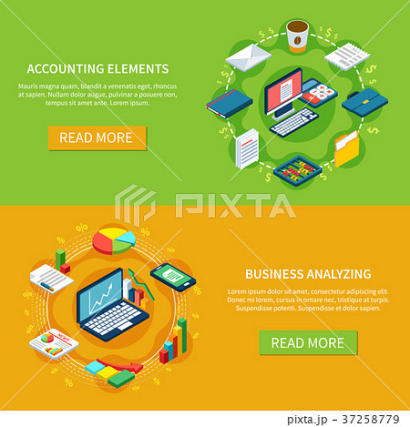 Accounting Horizontal Banners Collection 37258779