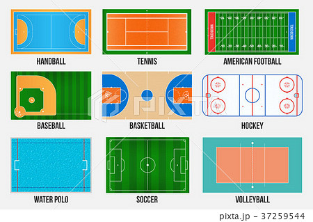 Creative vector illustration of sport game fields 37259544