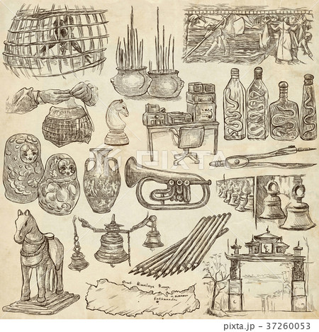 Bric a brac, objects - an hand drawn pack. 37260053
