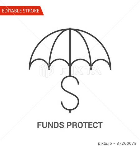 Funds Protect Icon. Thin Line Vector Illustration 37260078