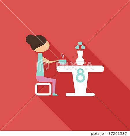 Vector illustration cartoon mother on the table Vector illustration cartoon mother on the table 37261587