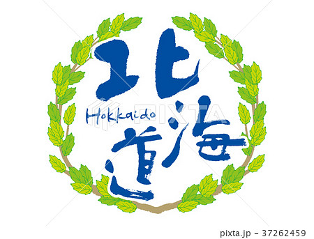北海道　筆文字　青葉　フレーム 37262459