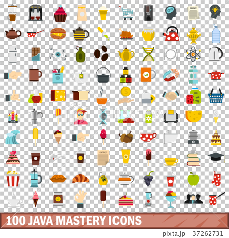 100 java mastery icons set, flat style 100 java mastery icons set, flat style 37262731
