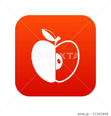 Sliced apple icon digital red 37262898